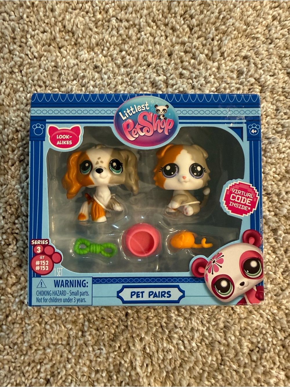 Littlest Pet Shop Pet Pairs #152 Scottish Fold Cat & #153 Cocker Spaniel Dog New